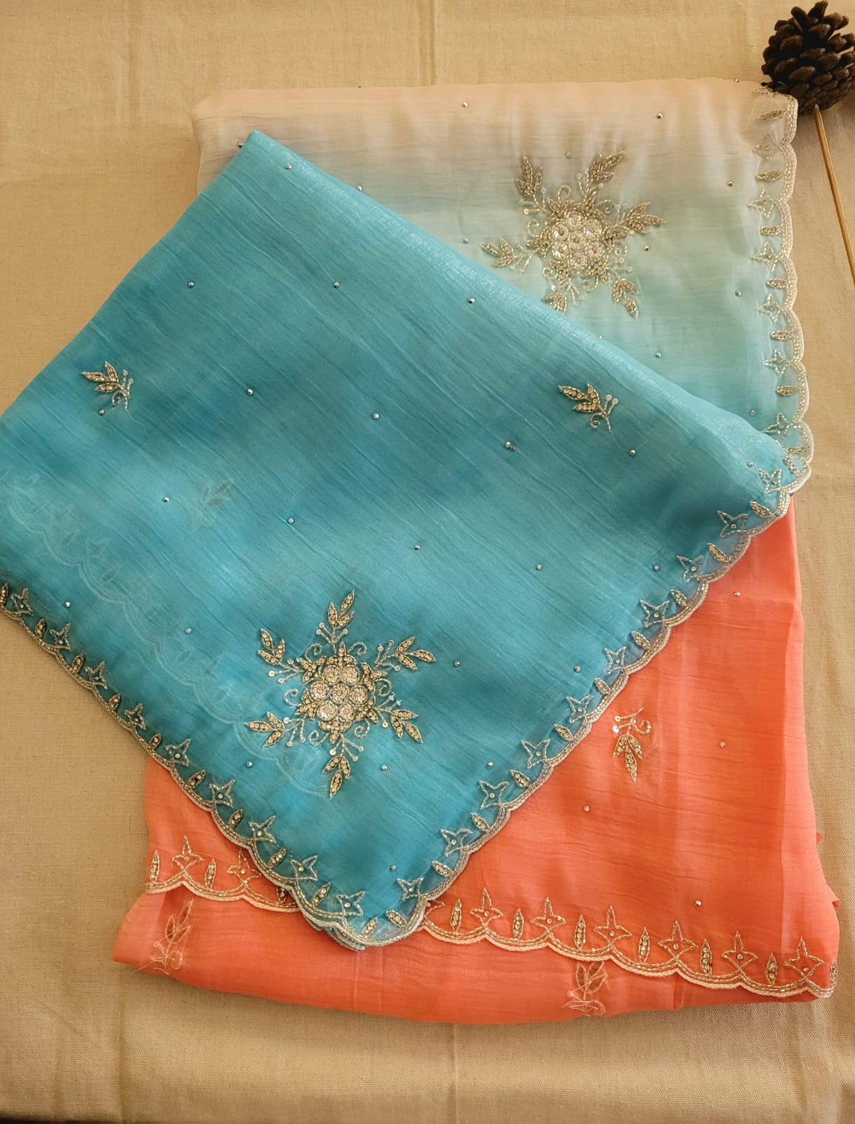 Blue2 Dualtone Partywear Saree