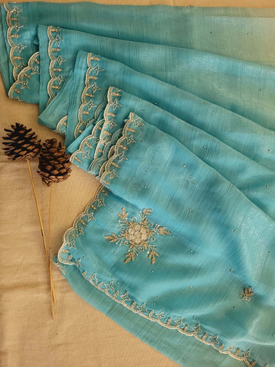 Blue2 Dualtone Partywear Saree