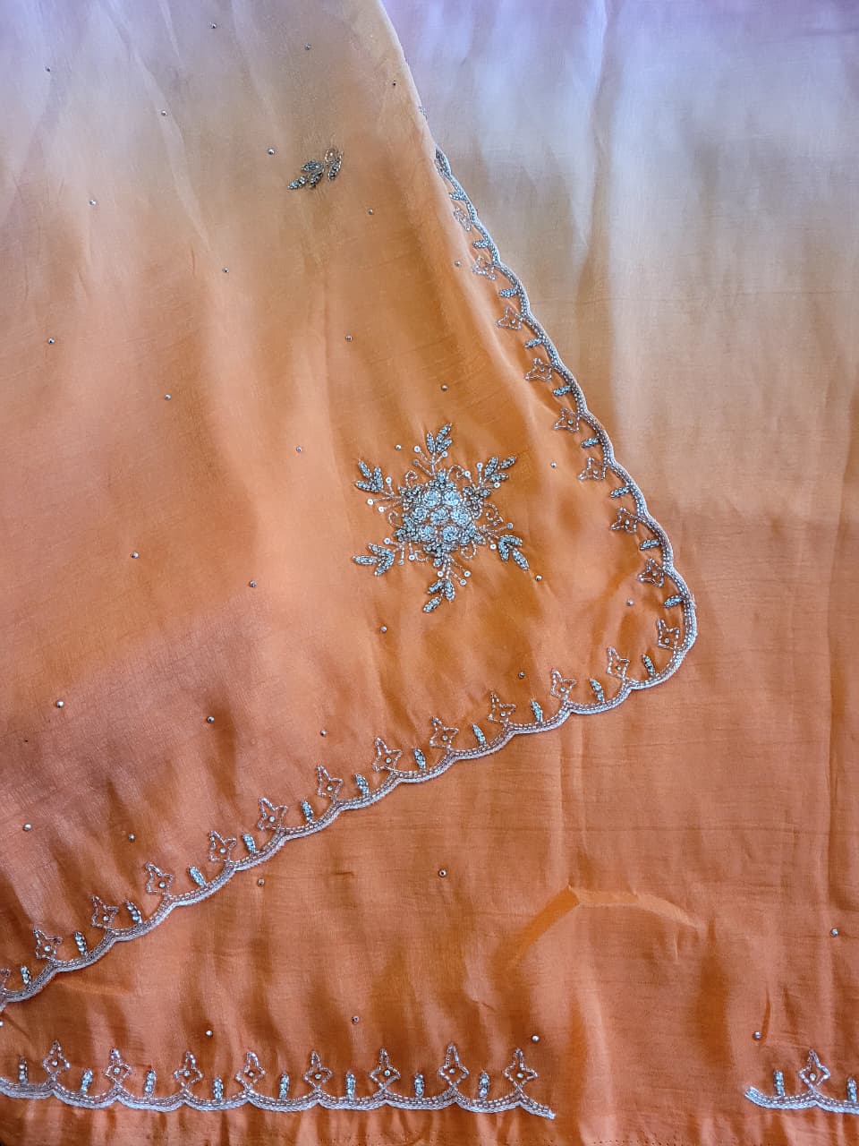 Orange Dualtone Partwear Saree