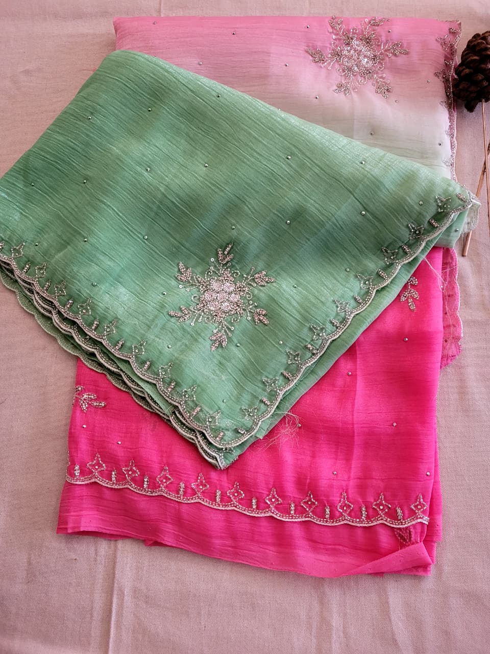 Green2 Dualtone Partywear Saree