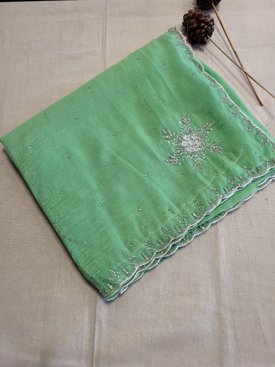 Green2 Dualtone Partywear Saree