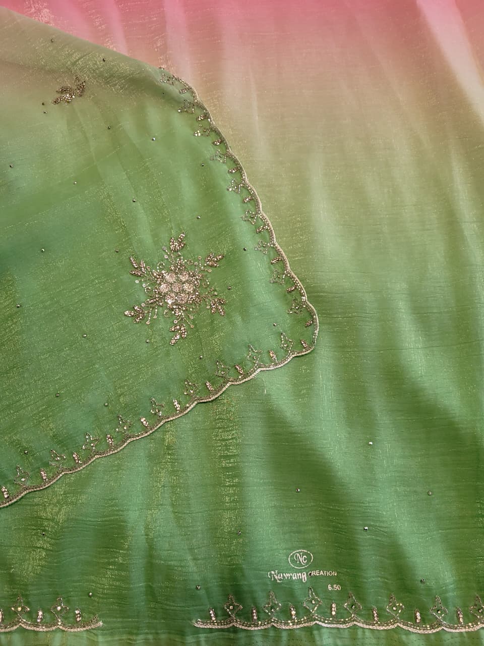 Green2 Dualtone Partywear Saree