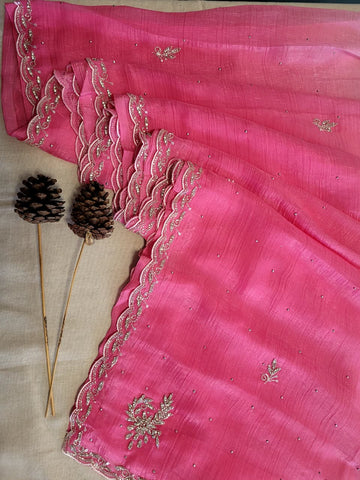 Pink2 Dualtone Partywear Saree