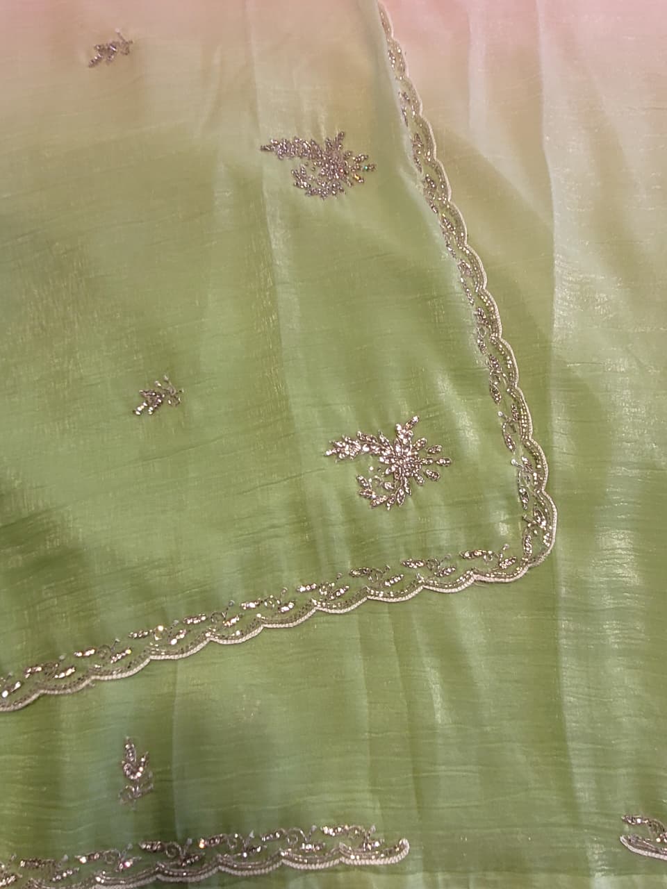 Green Dualtone Partywear Saree