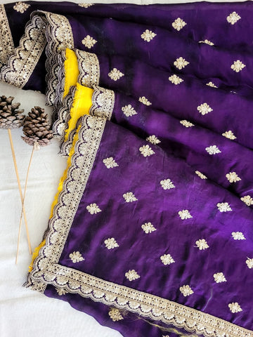 Purple Partywear Saree