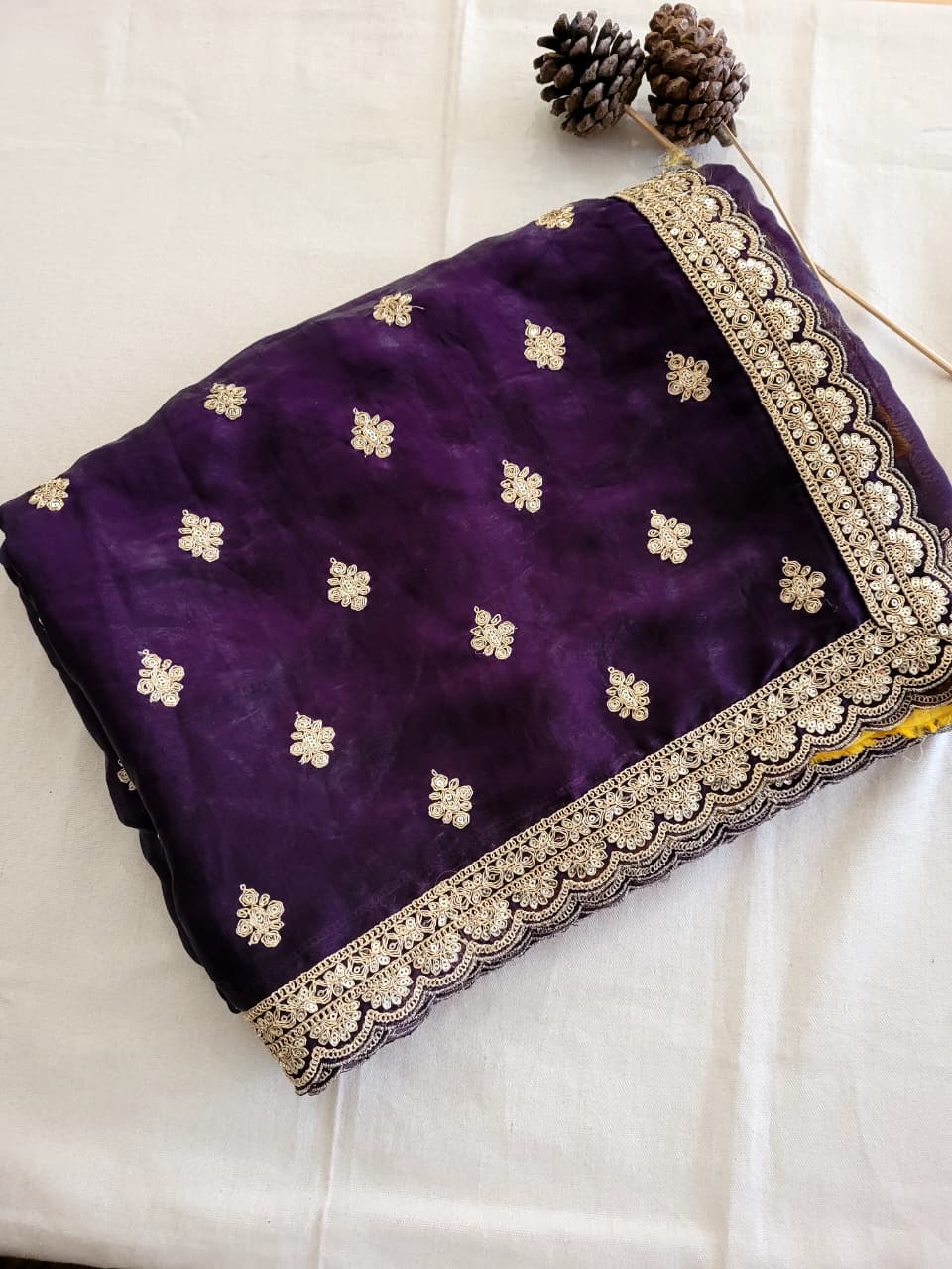 Purple Partywear Saree