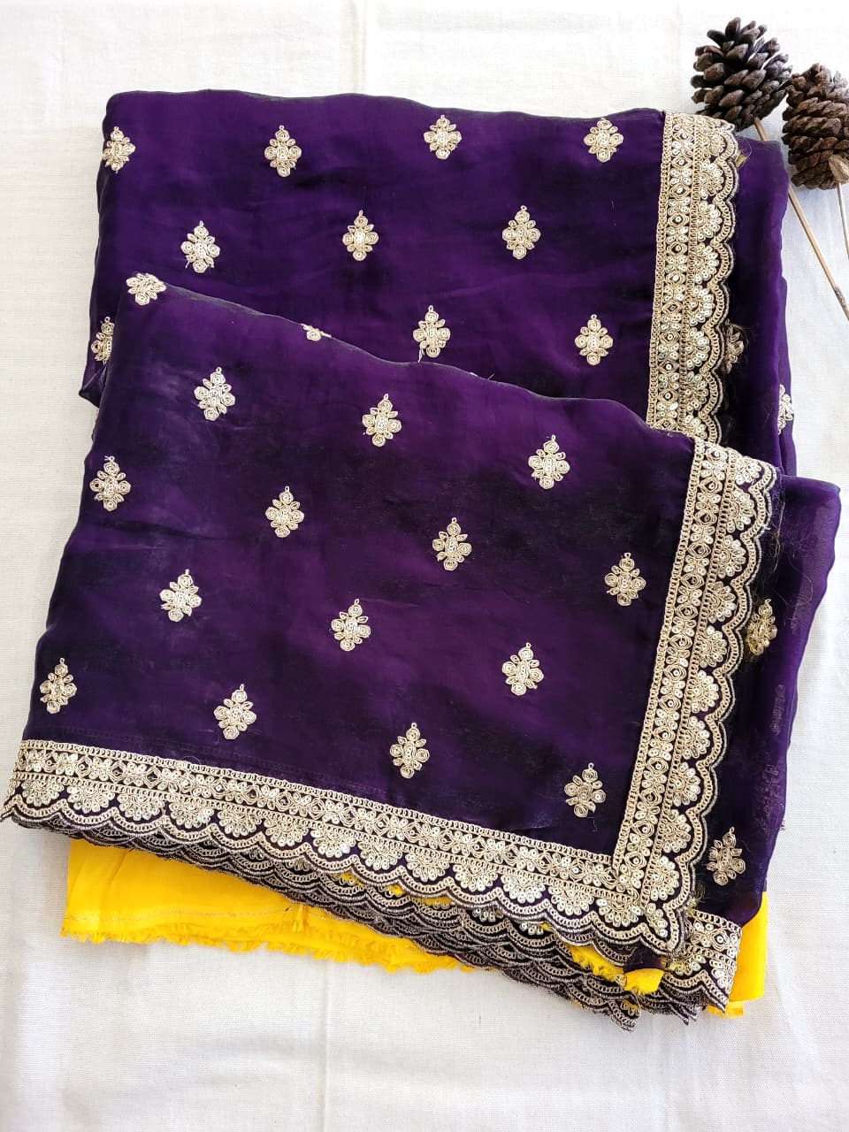 Purple Partywear Saree