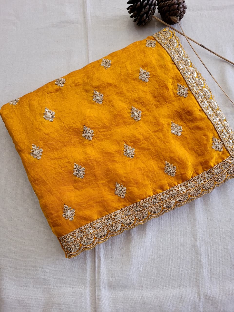 Yellow Partywear Saree