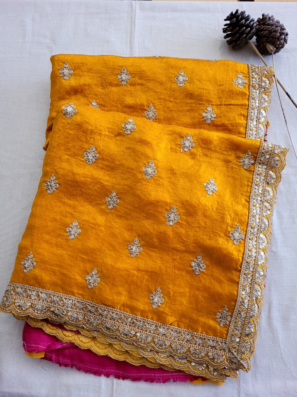 Yellow Partywear Saree