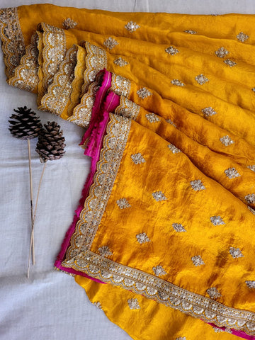 Yellow Partywear Saree
