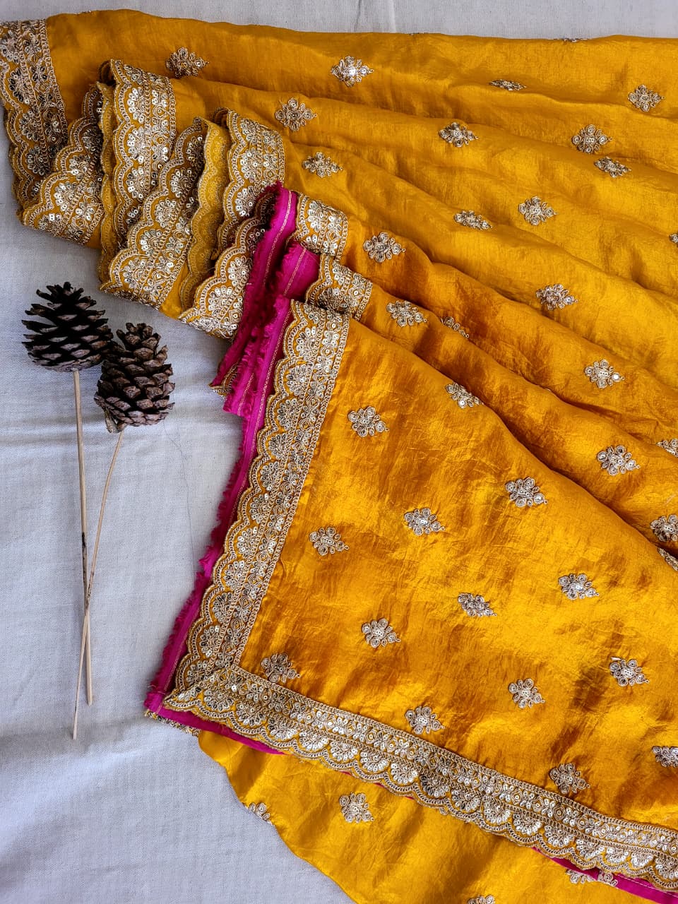 Yellow Partywear Saree