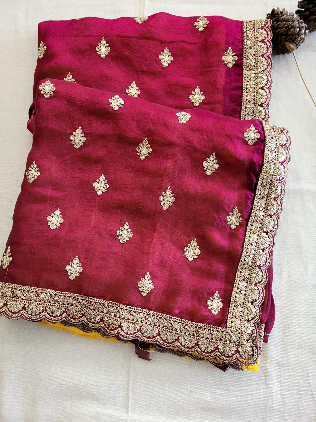 Wine Partywear Saree