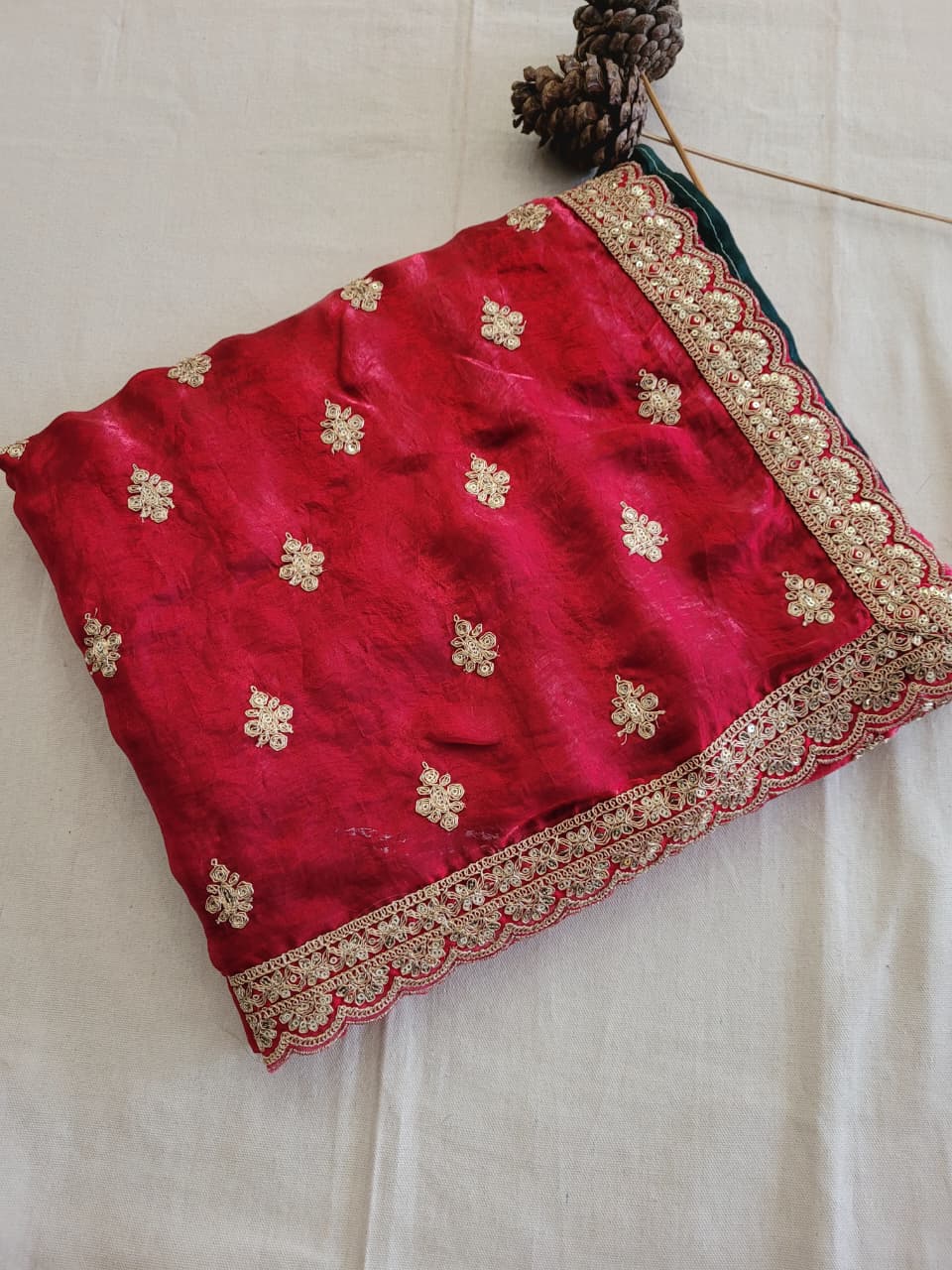 Red Partywear Saree