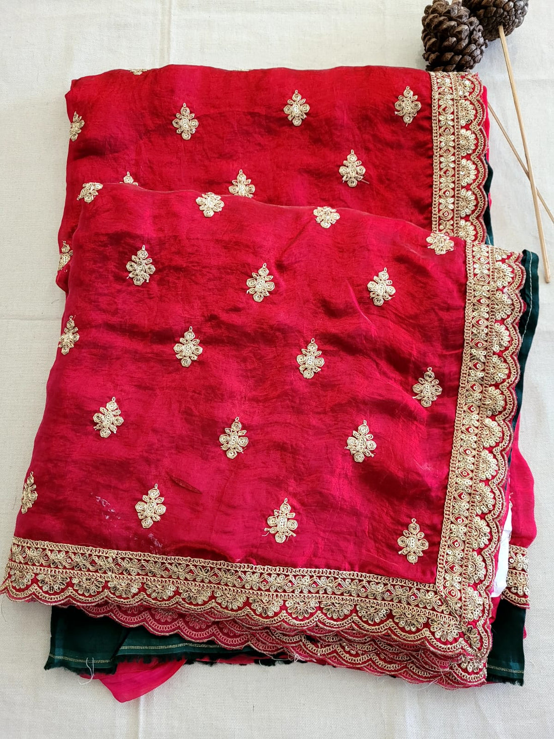 Red Partywear Saree