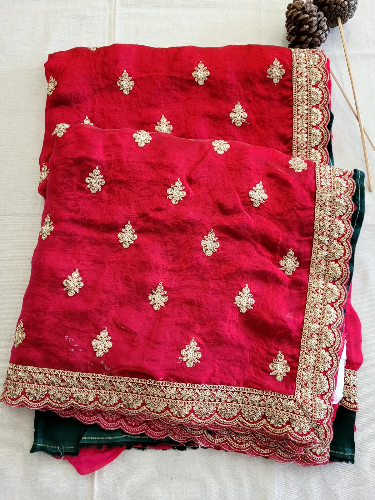 Red Partywear Saree
