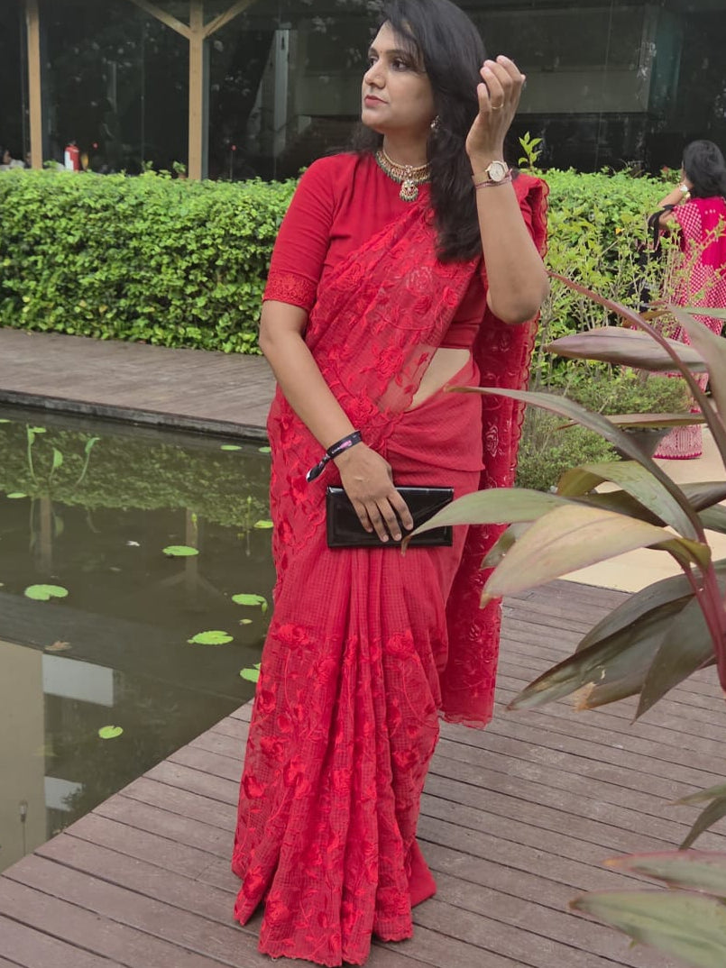Red Lavanya Kotasilk Saree (8 days to ship)