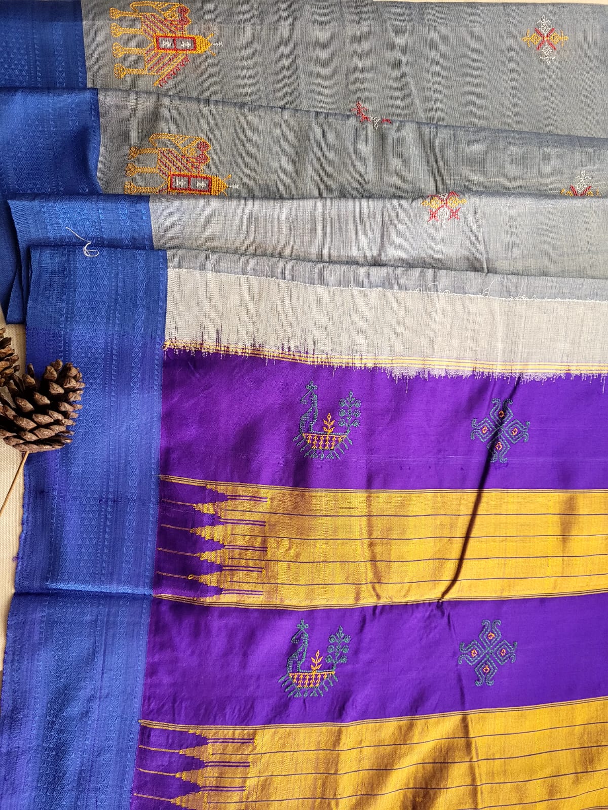 Ilkal Viscose Saree Silk Pallu