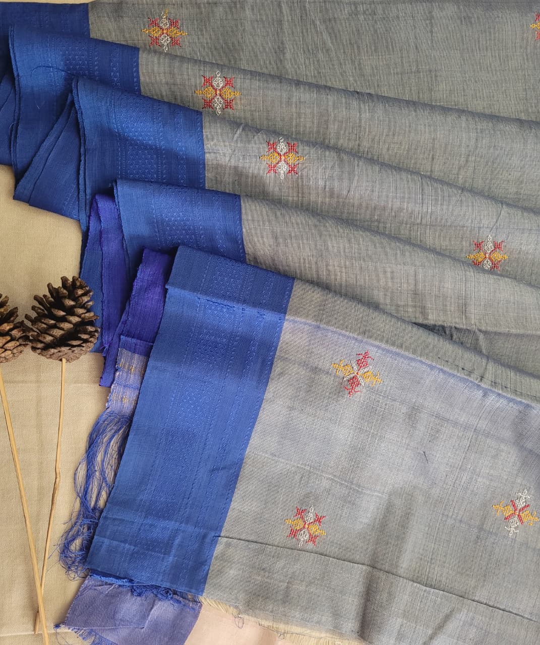 Ilkal Viscose Saree Silk Pallu