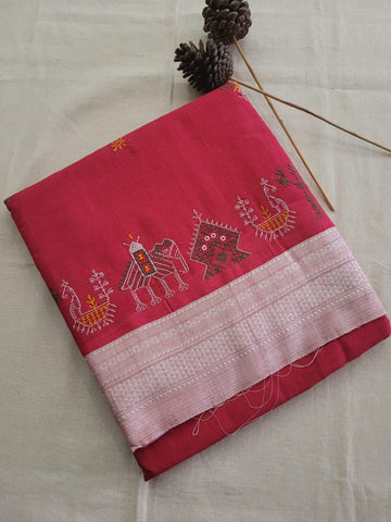 Ilkal Viscose Saree Silk Pallu