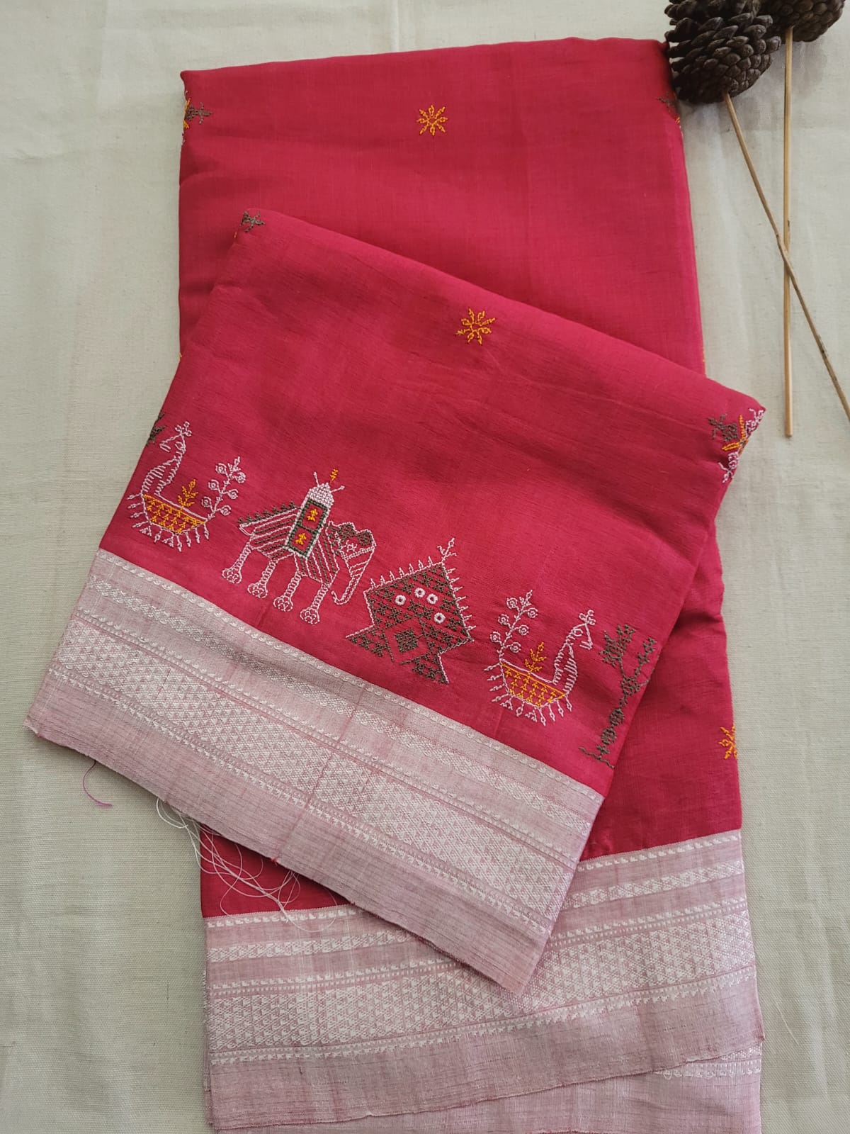 Ilkal Viscose Saree Silk Pallu