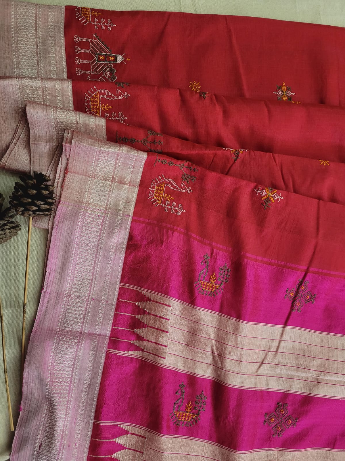Ilkal Viscose Saree Silk Pallu