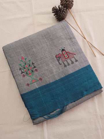 Ilkal Viscose Saree Silk Pallu