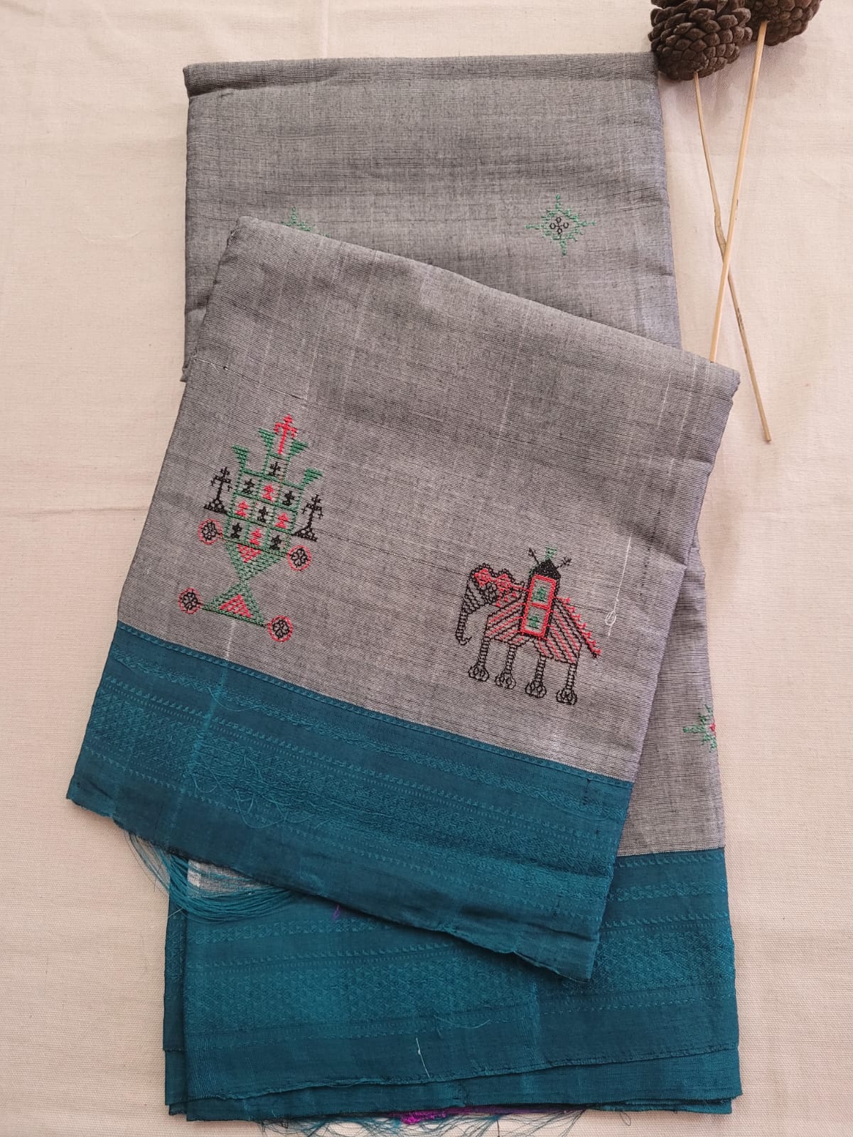 Ilkal Viscose Saree Silk Pallu