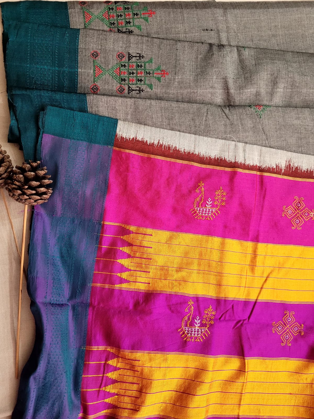 Ilkal Viscose Saree Silk Pallu