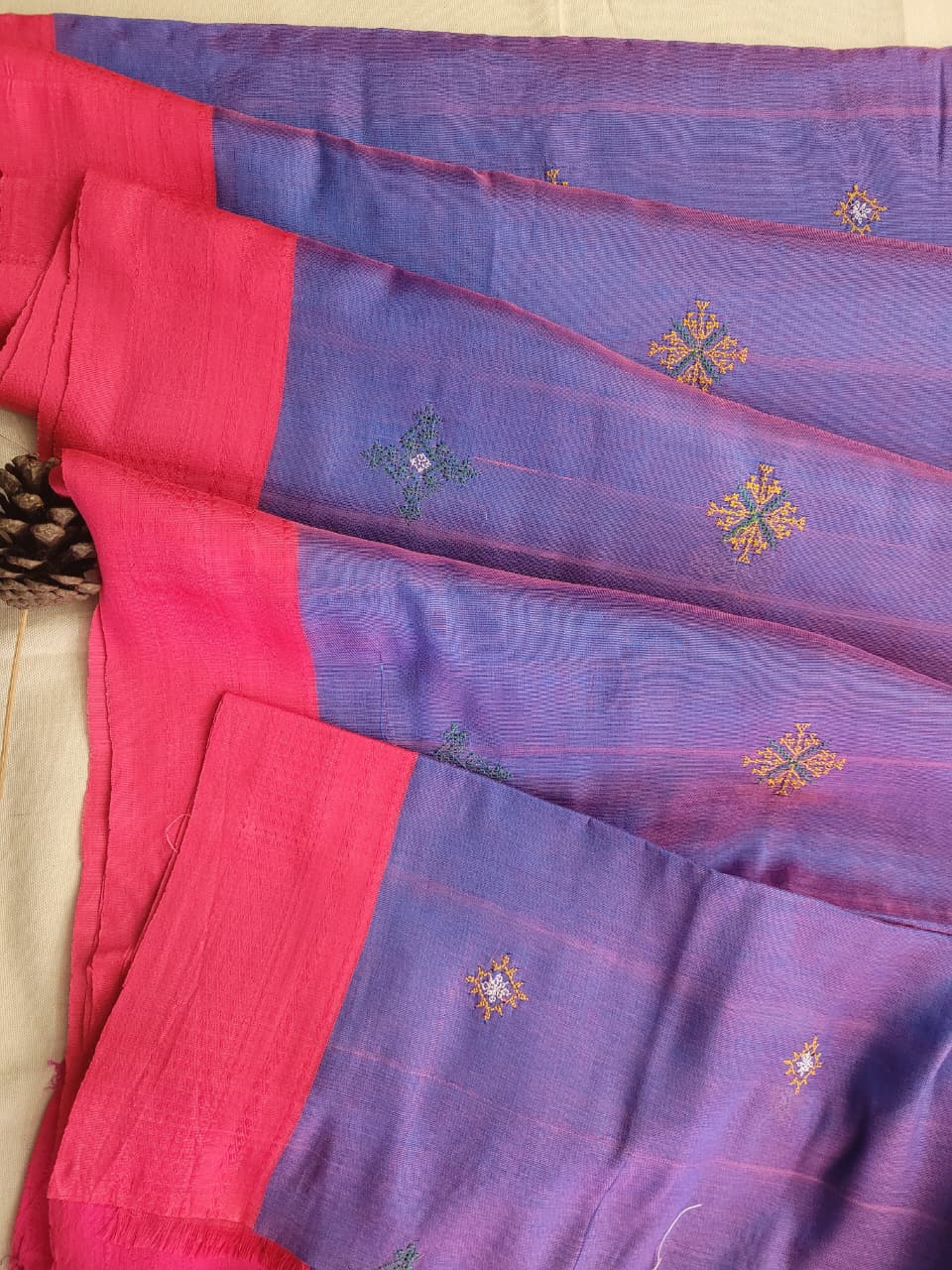 Ilkal Viscose Saree Silk Pallu