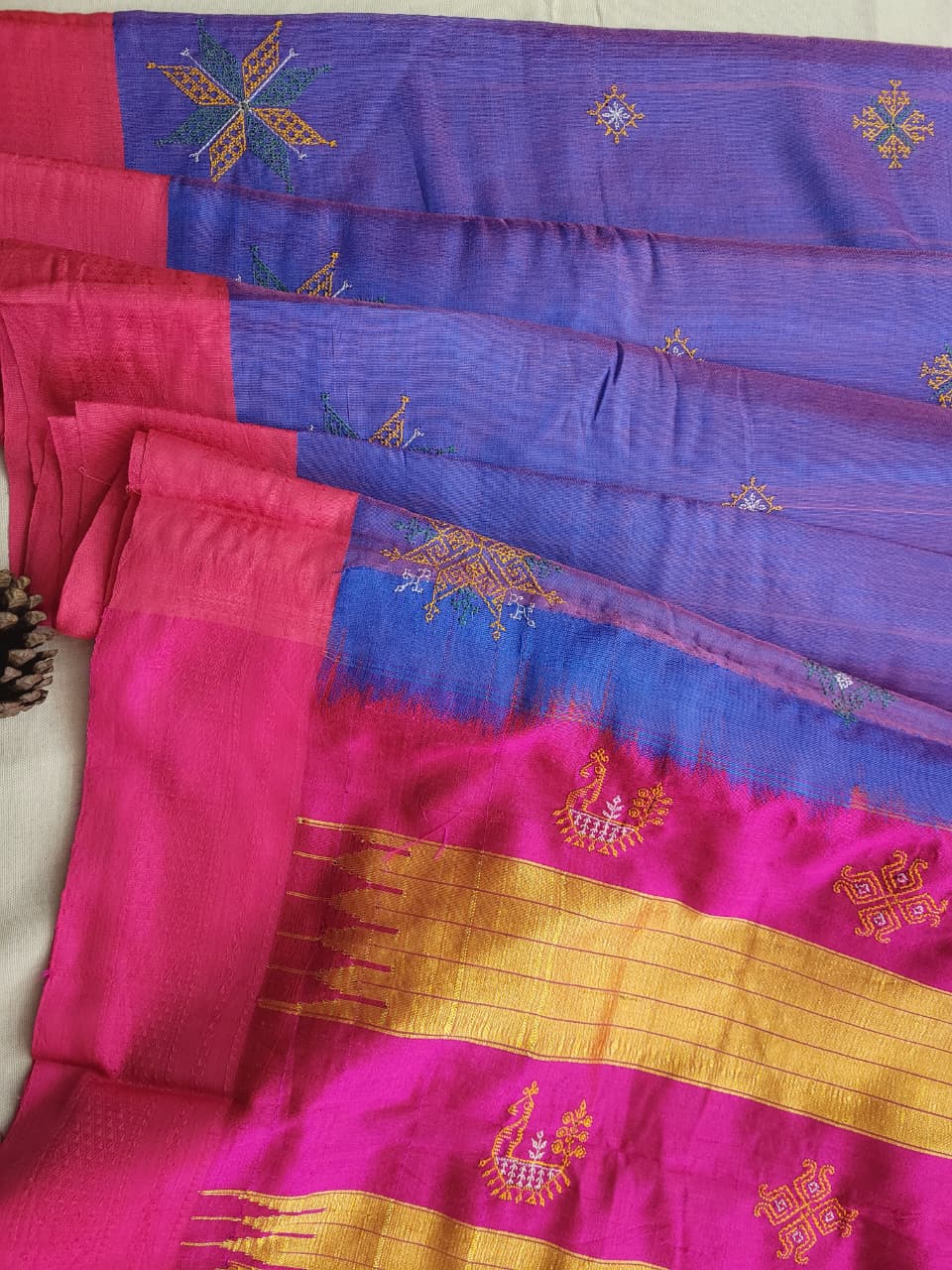 Ilkal Viscose Saree Silk Pallu