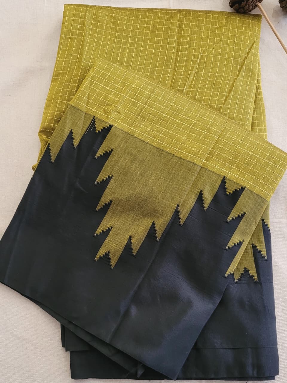 Mustard Ilkal Cotton Saree