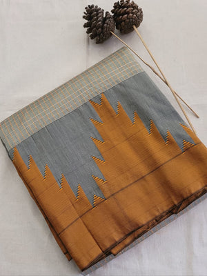 Grey Ilkal Cotton Saree