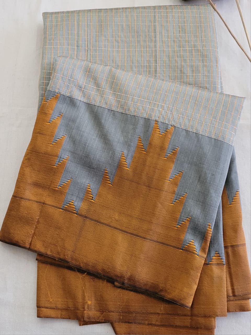 Grey Ilkal Cotton Saree