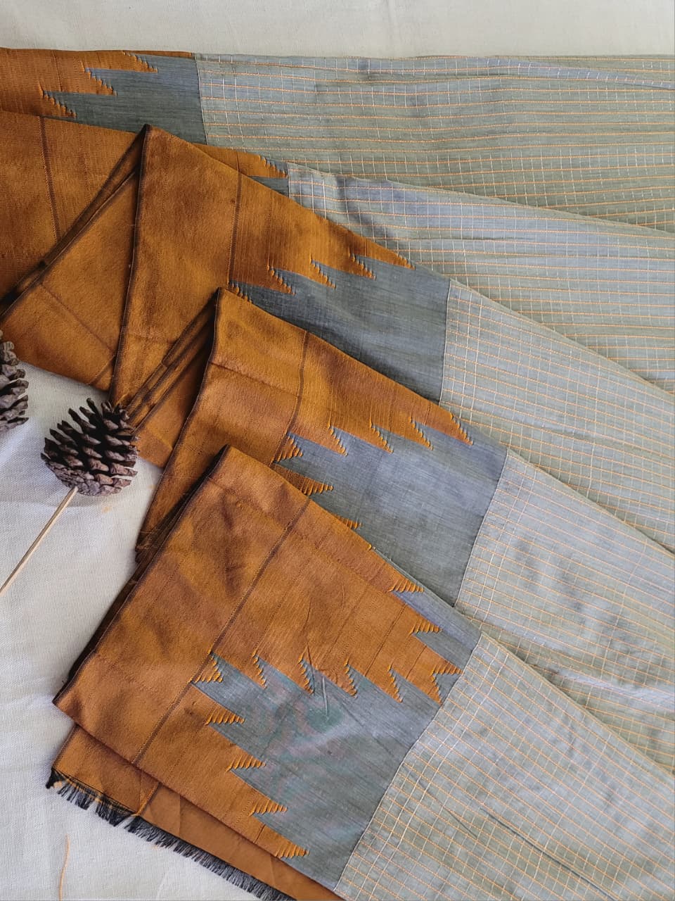 Grey Ilkal Cotton Saree
