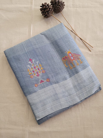 Ilkal Viscose Saree Silk Pallu
