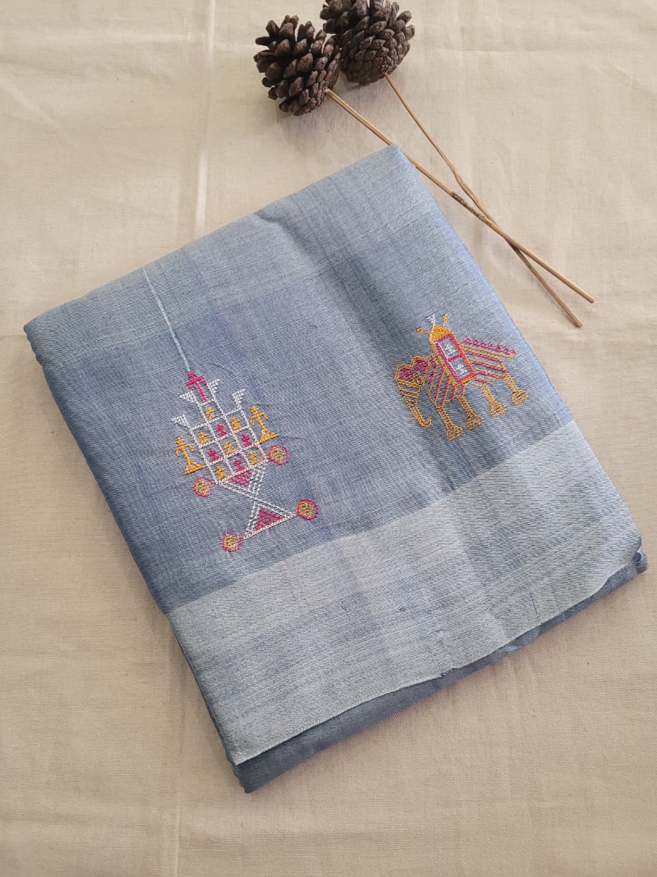 Ilkal Viscose Saree Silk Pallu