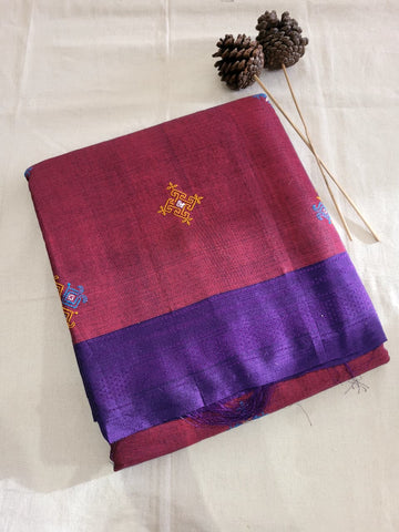 Ilkal Viscose Saree Silk Pallu