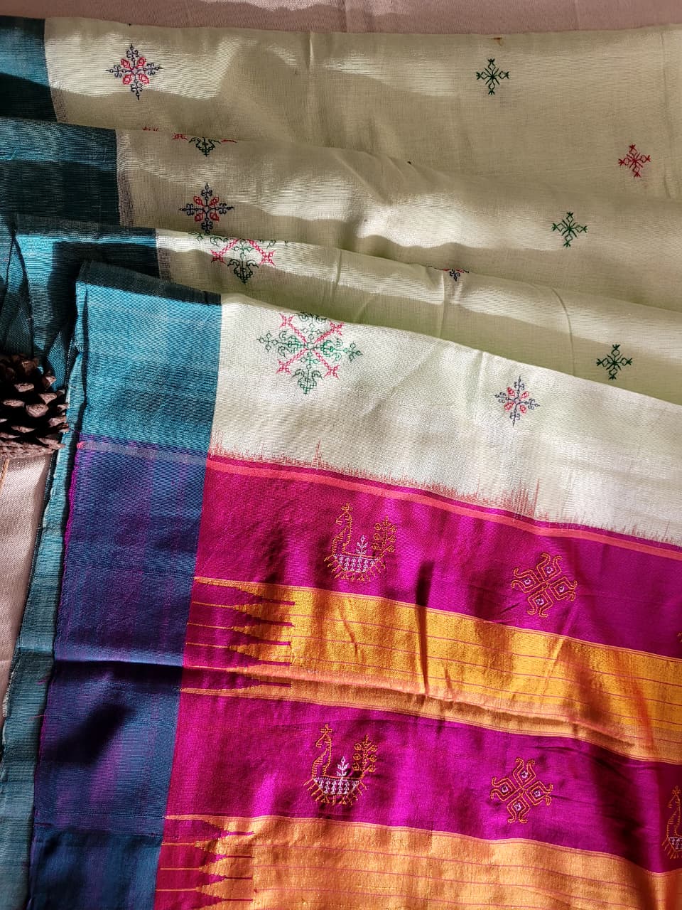Ilkal Viscose Saree Silk Pallu