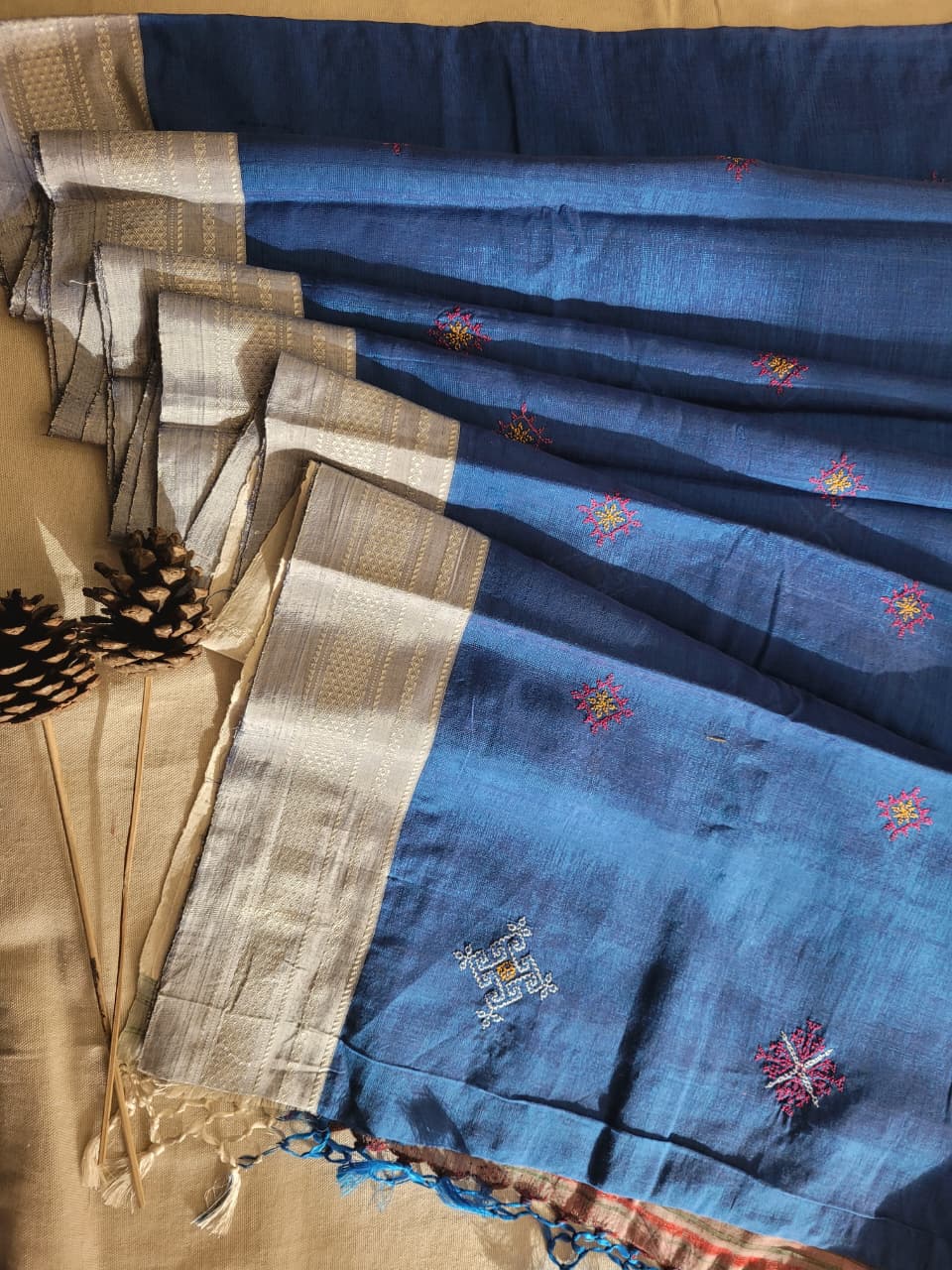 Ilkal Viscose Saree Silk Pallu