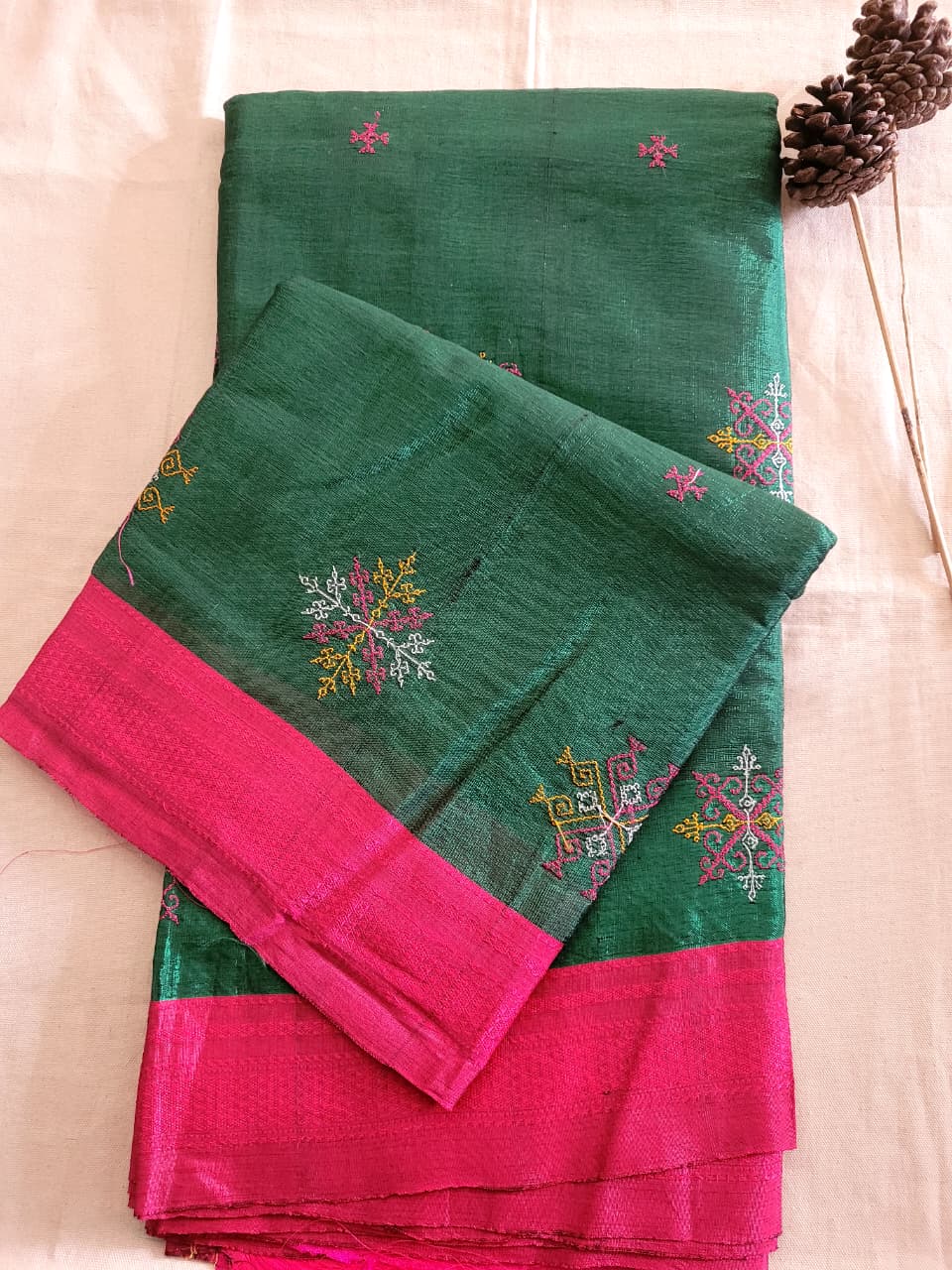 Ilkal Viscose Saree Silk Pallu
