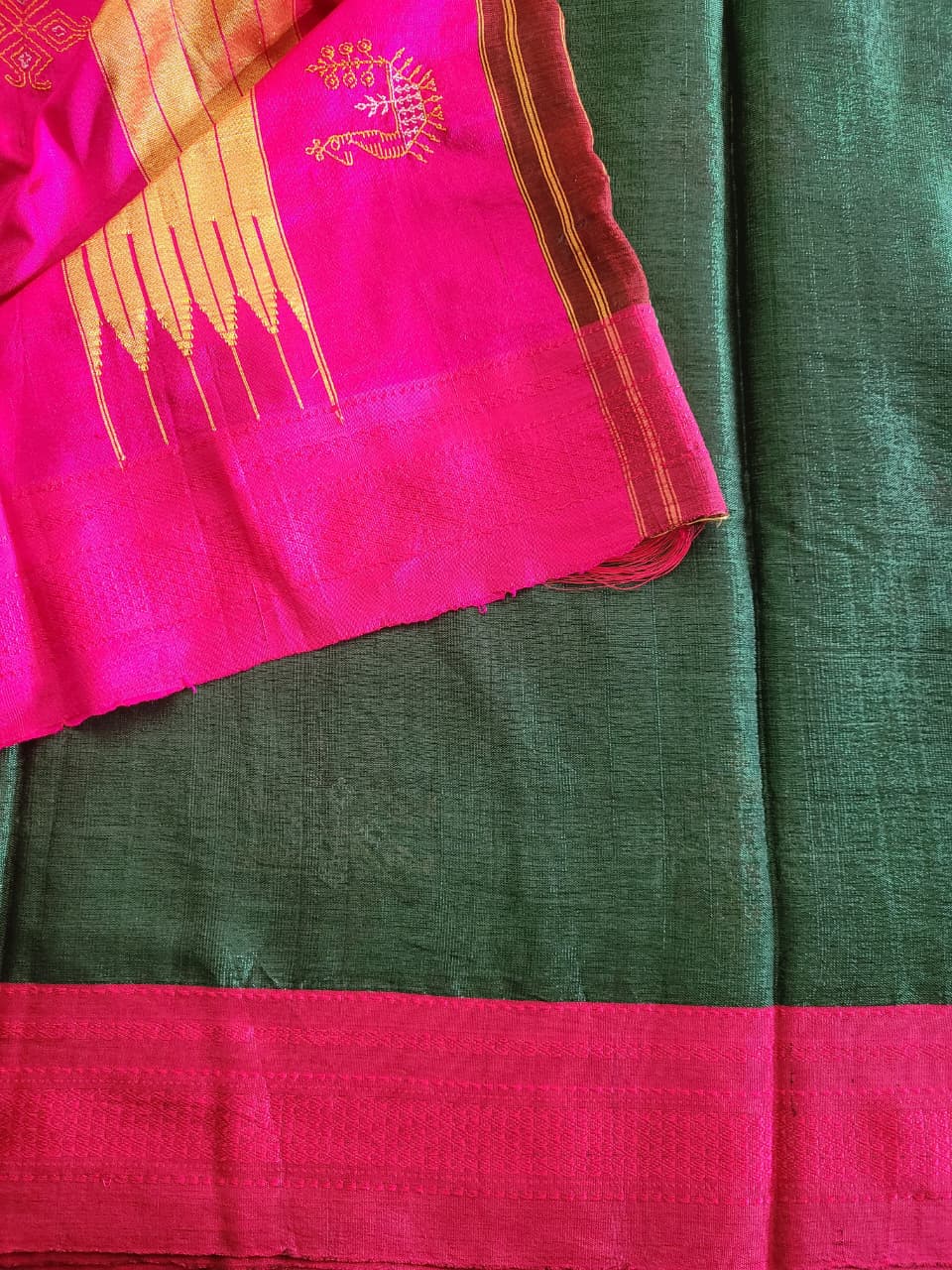 Ilkal Viscose Saree Silk Pallu