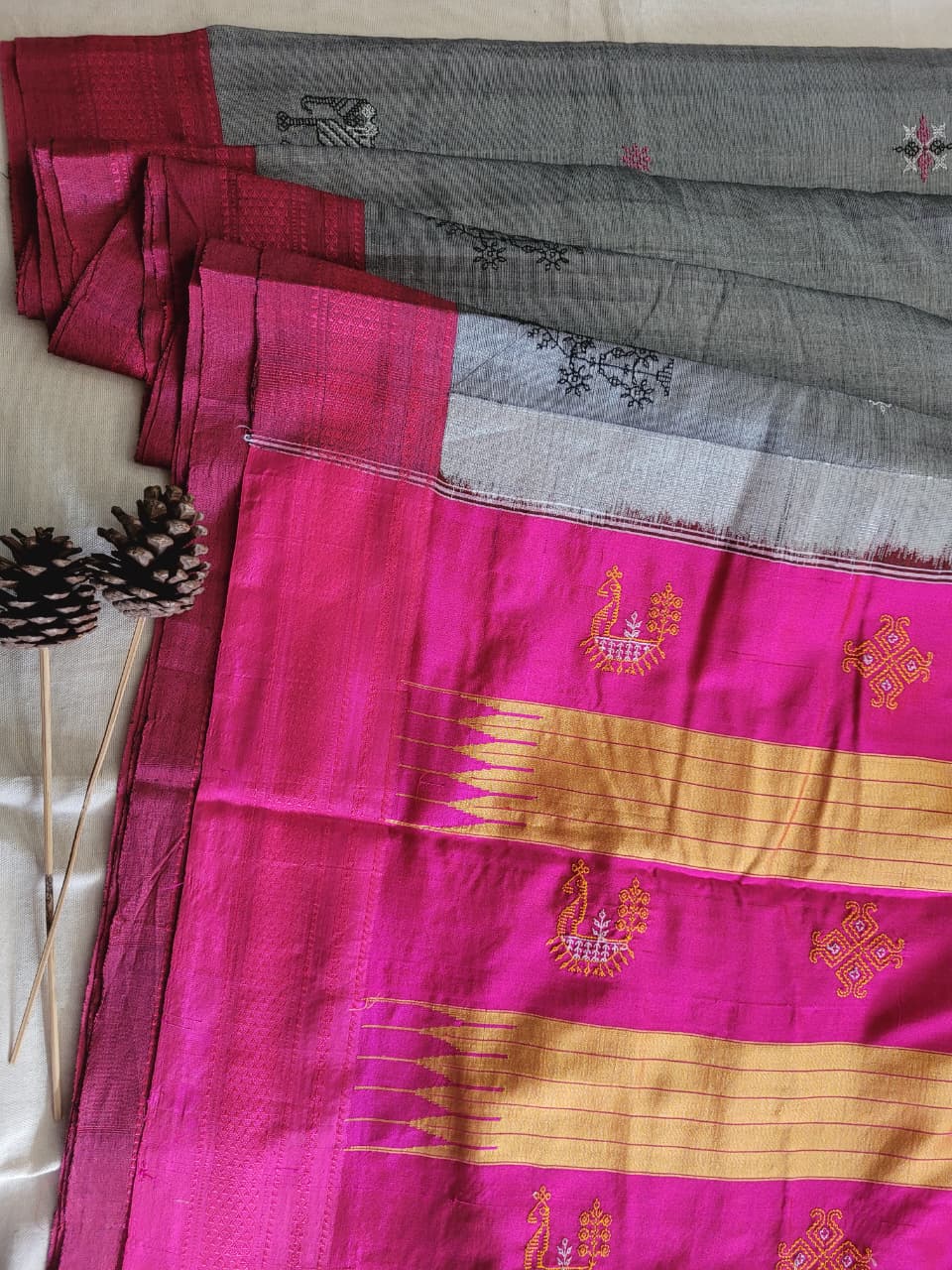 Ilkal Viscose Saree Silk Pallu