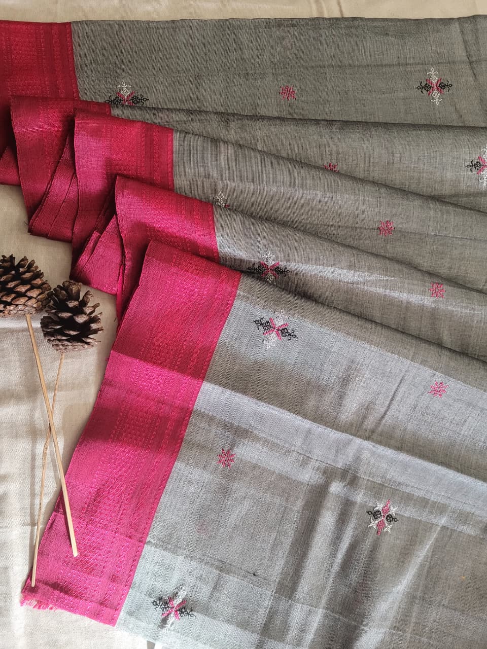 Ilkal Viscose Saree Silk Pallu