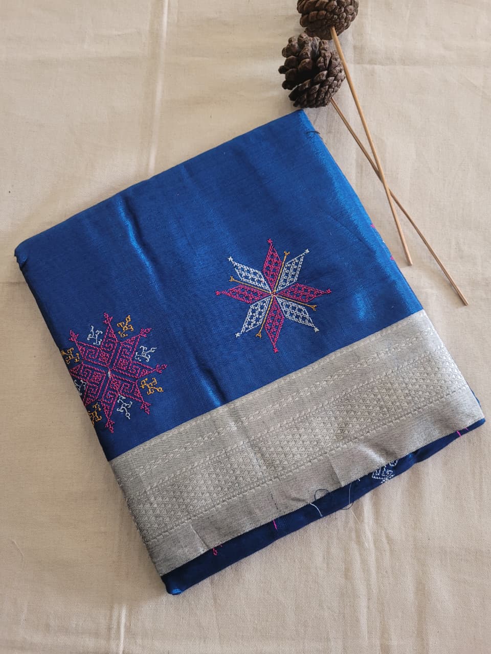 Ilkal Viscose Saree Silk Pallu
