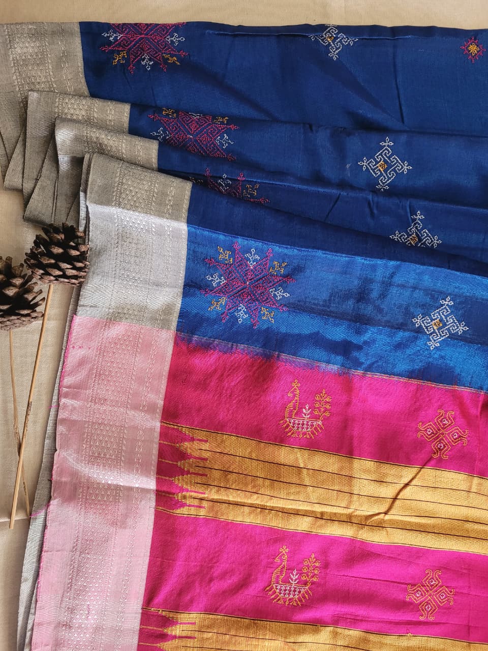 Ilkal Viscose Saree Silk Pallu
