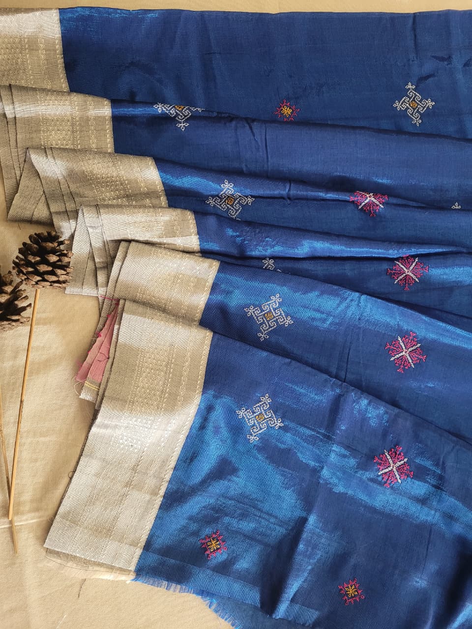 Ilkal Viscose Saree Silk Pallu