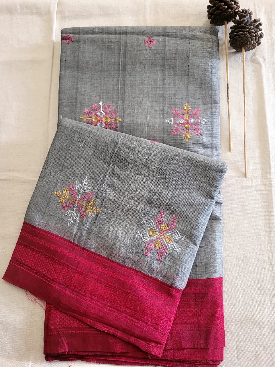 Ilkal Viscose Saree Silk Pallu