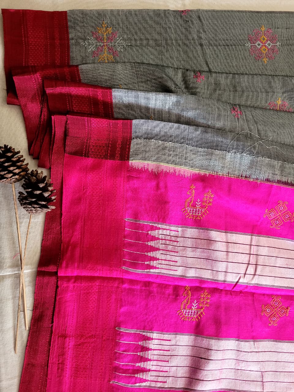 Ilkal Viscose Saree Silk Pallu