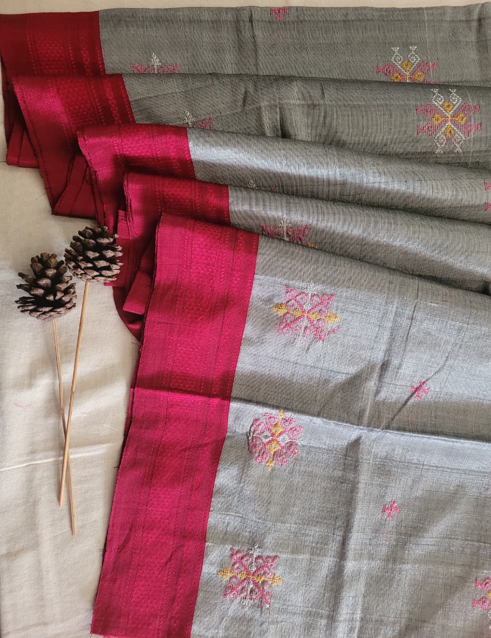 Ilkal Viscose Saree Silk Pallu