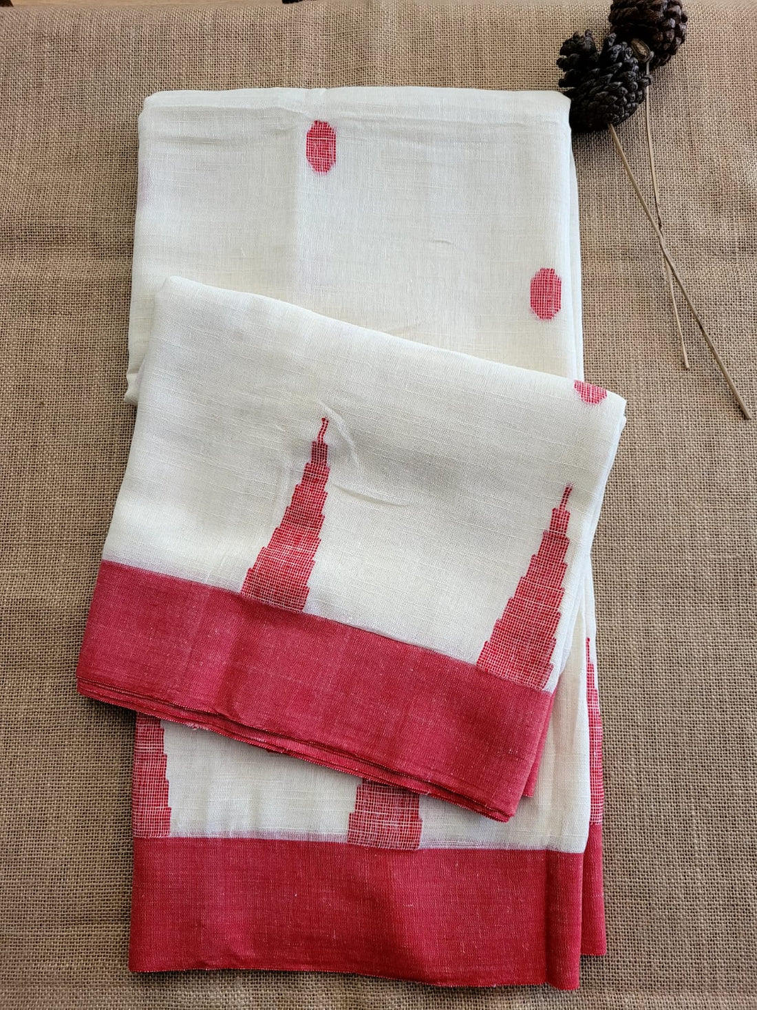 White3 Mayuri Linen Saree